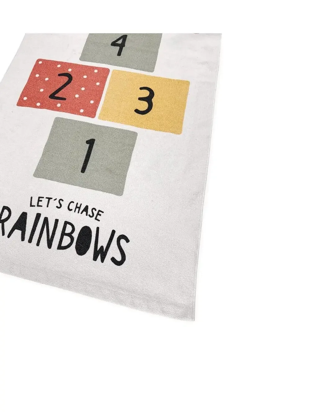 (RA) H&M Home Kids Hopscotch Play Mat Rug Canvas Floor Runner Lets Chase Rainbow